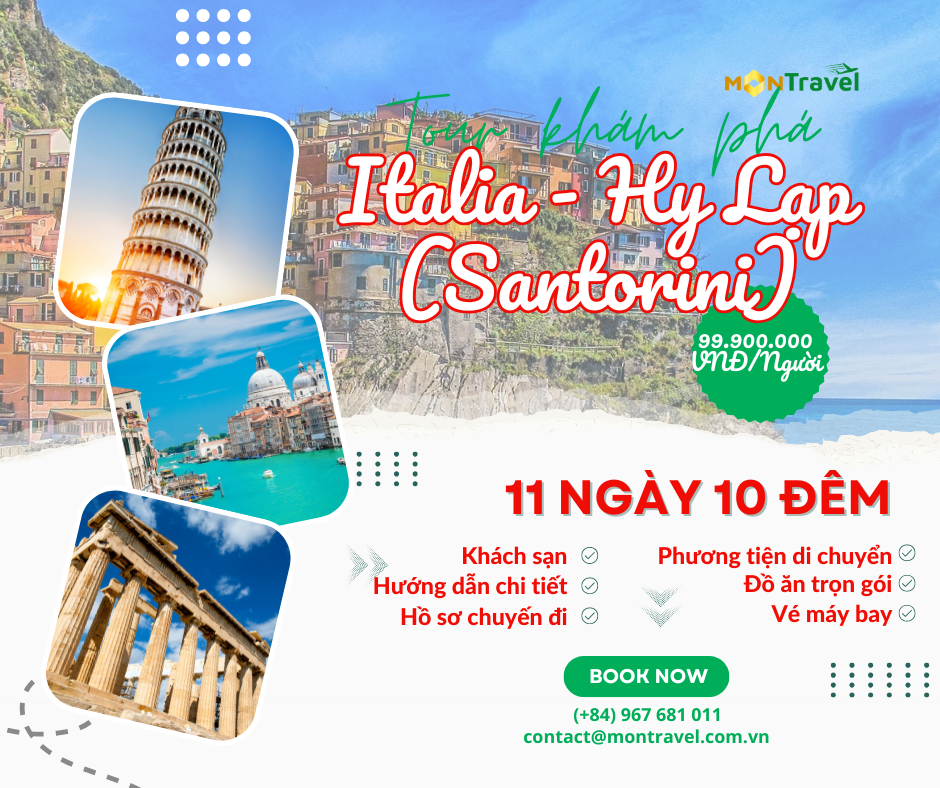 Tour khám phá Italia - Hy Lạp 11N10Đ